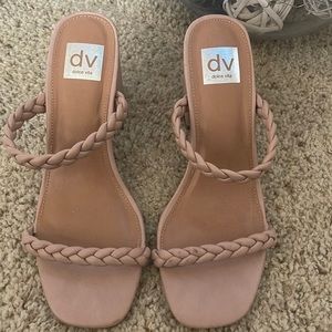 DV pink nude block heel sandals